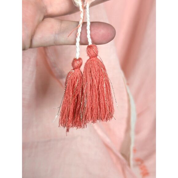 JUST BEE Embroidered Boho Gauzy Beach Cover-Up Ruana Cruise Resort One Size NWT - Picture 3 of 9